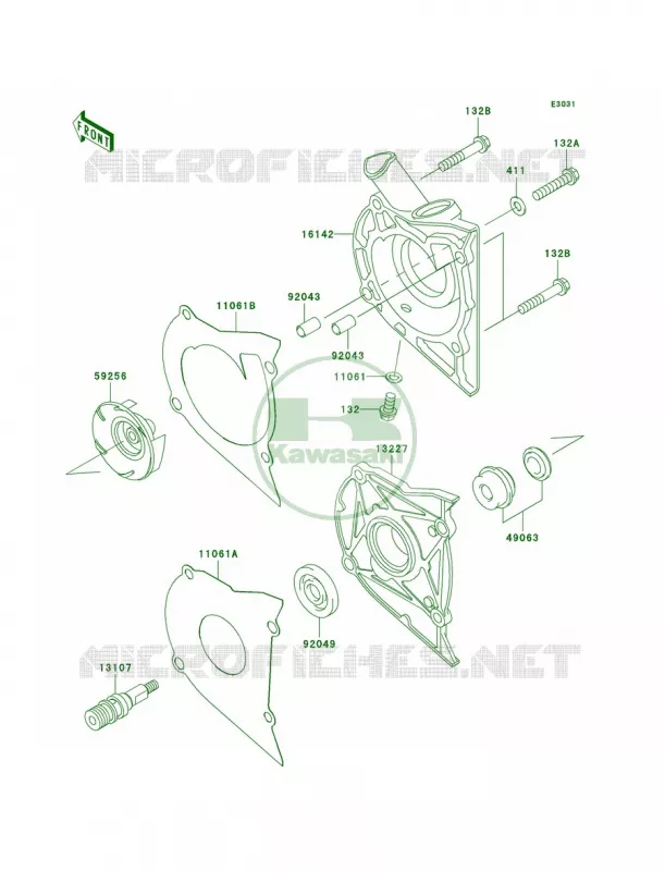 Water Pump Kawasaki MOTOS 500 2006 Ninja 500R  EX500D6F