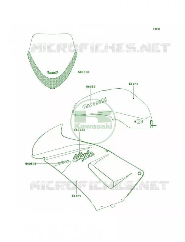 DecalsEbonyA6F Kawasaki MOTOS 650 2006 Ninja 650R  EX650A6F