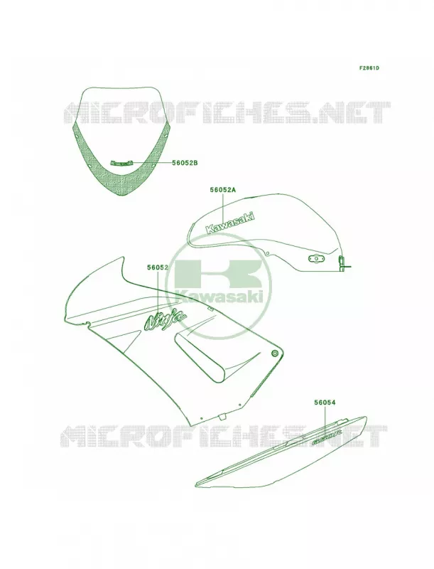 DecalsGreenRedA8F Kawasaki MOTOS 650 2006 Ninja 650R  EX650A6F