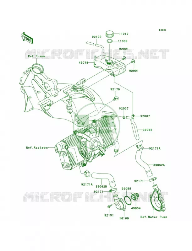 Water Pipe Kawasaki MOTOS 650 2006 Ninja 650R  EX650A6F