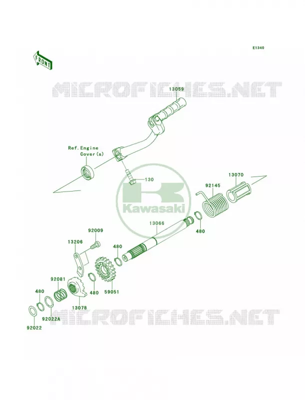 Kickstarter Mechanism Kawasaki MOTOS 110 2013 KLX110L  KLX110DDF