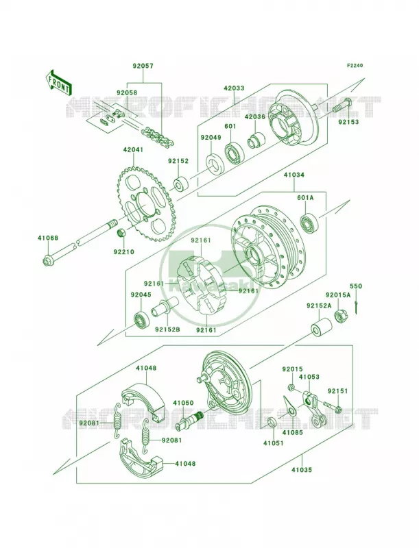 Rear Hub Kawasaki MOTOS 110 2013 KLX110L  KLX110DDF