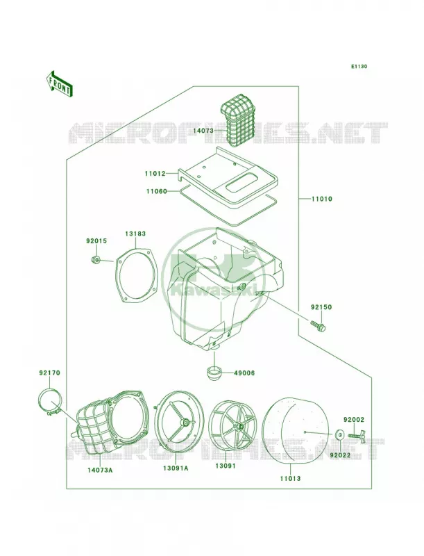 Air Cleaner Kawasaki MOTOS 220 1998 KDX220R  KDX220-A5