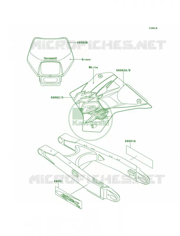 DecalsKDX220-A6 Kawasaki MOTOS 220 1998 KDX220R  KDX220-A5