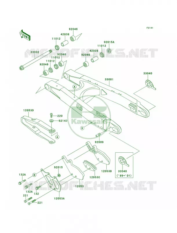 Swingarm Kawasaki MOTOS 220 1998 KDX220R  KDX220-A5