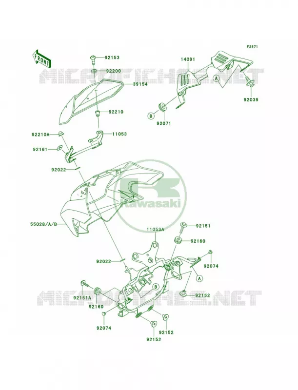 Cowling Kawasaki MOTOS 1000 2006 Z1000  ZR1000A6F