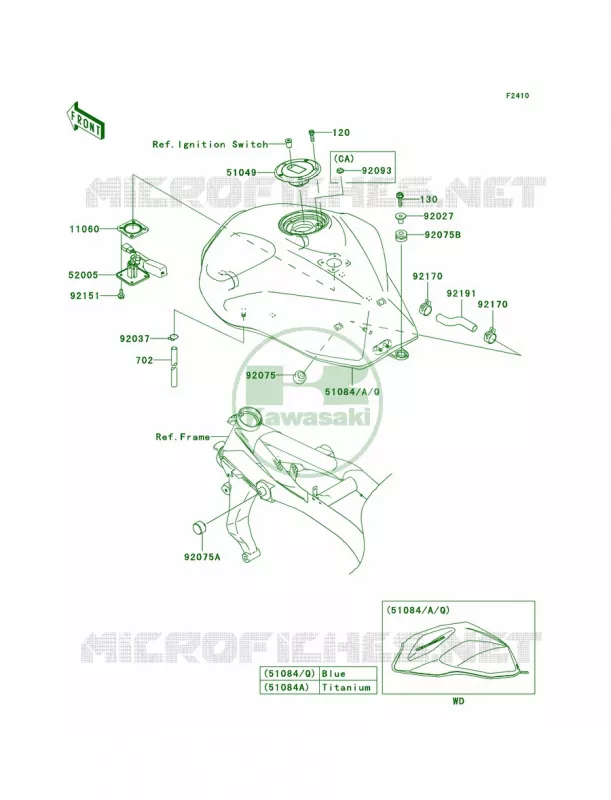 Fuel Tank Kawasaki MOTOS 1000 2006 Z1000  ZR1000A6F