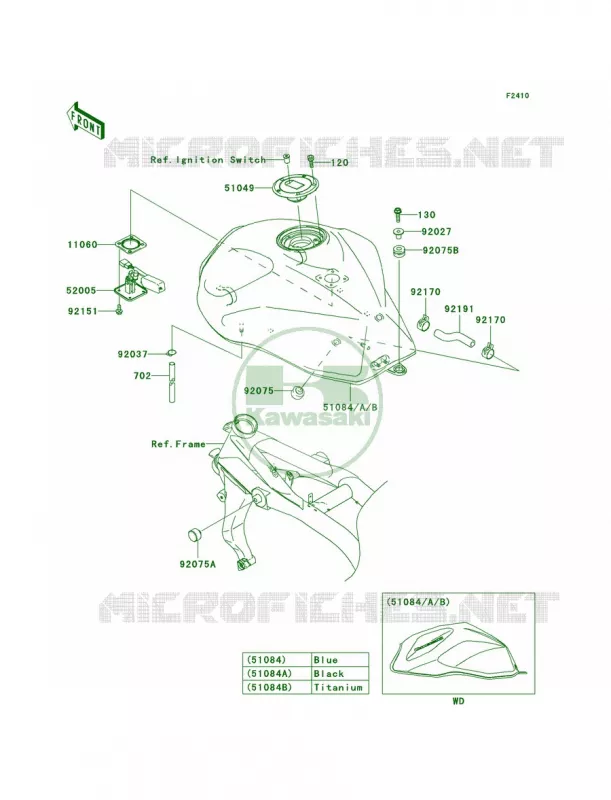 Fuel Tank Kawasaki MOTOS 1000 2006 Z1000  ZR1000A6F