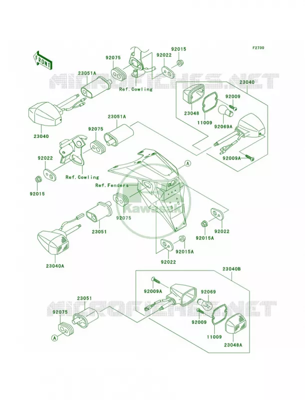 Turn Signals Kawasaki MOTOS 1000 2006 Z1000  ZR1000A6F