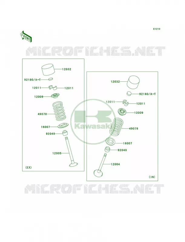 Valves Kawasaki MOTOS 1000 2006 Z1000  ZR1000A6F