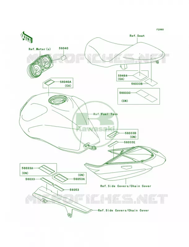 Labels Kawasaki MOTOS 750 2006 Z750S  ZR750K6F