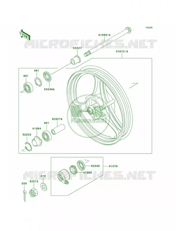 Front Wheel Kawasaki MOTOS 250 2005 Ninja 250R  EX250-F19