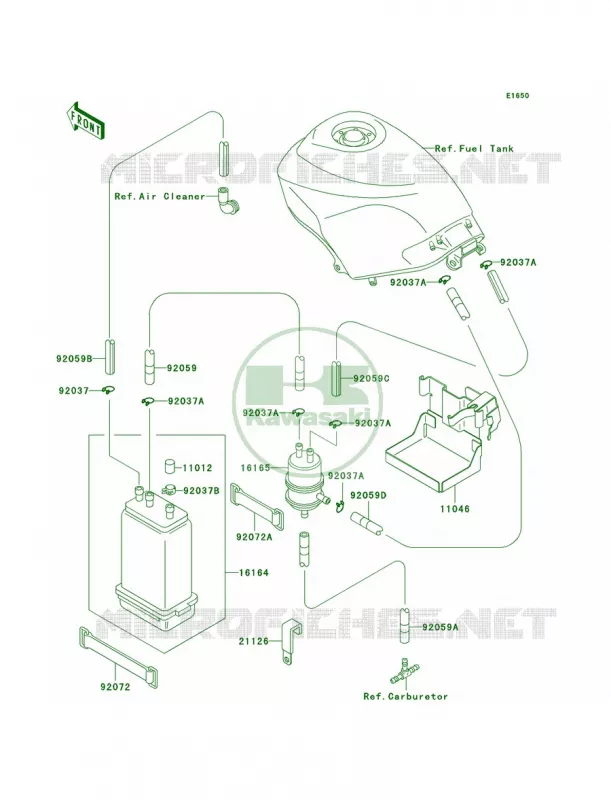 Fuel Evaporative SystemCA Kawasaki MOTOS 250 2005 Ninja 250R  EX250-F19