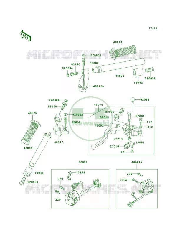 Handlebar Kawasaki MOTOS 250 2005 Ninja 250R  EX250-F19