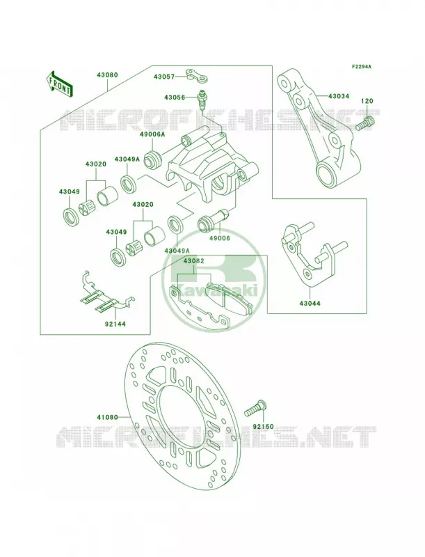 Rear BrakeF18F19 Kawasaki MOTOS 250 2005 Ninja 250R  EX250-F19