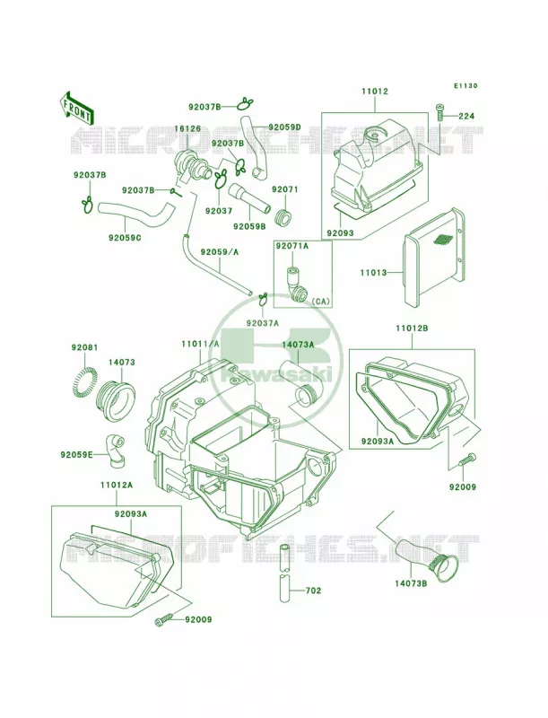 Air Cleaner Kawasaki MOTOS 500 2005 Ninja 500R  EX500-D12
