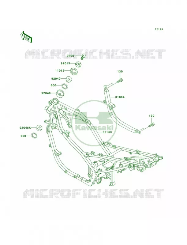 Frame Kawasaki MOTOS 500 2005 Ninja 500R  EX500-D12