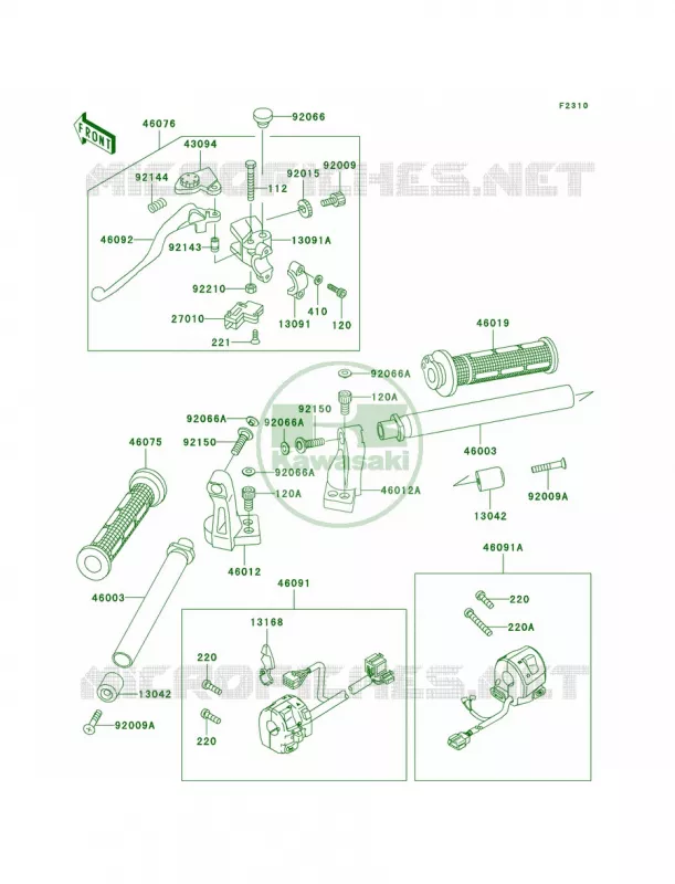 Handlebar Kawasaki MOTOS 500 2005 Ninja 500R  EX500-D12