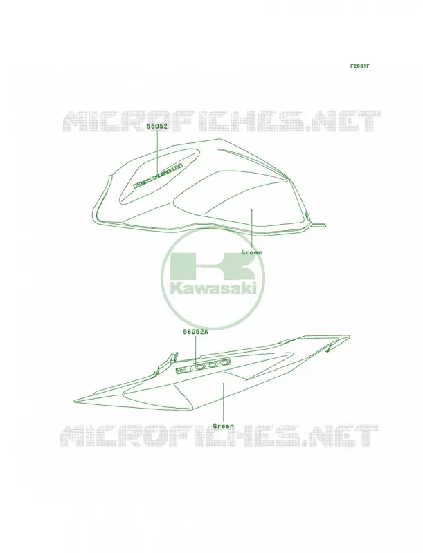 DecalsGreenA3H Kawasaki MOTOS 1000 2005 Z1000   ZR1000-A3H