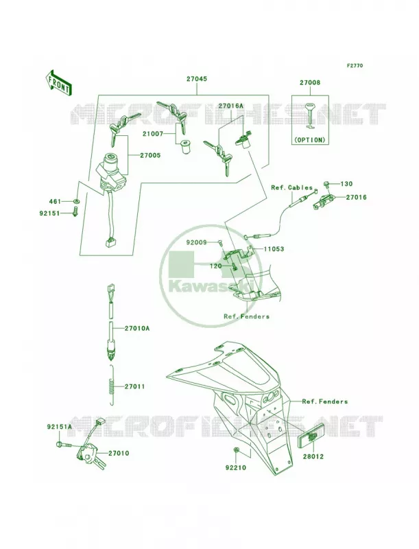Ignition SwitchA1HA2H Kawasaki MOTOS 1000 2005 Z1000   ZR1000-A3H
