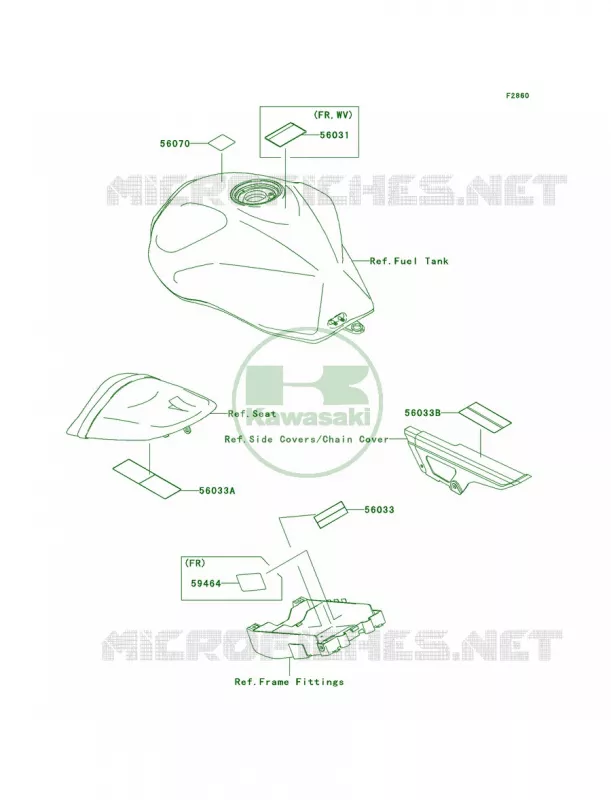 Labels Kawasaki MOTOS 1000 2005 Z1000   ZR1000-A3H