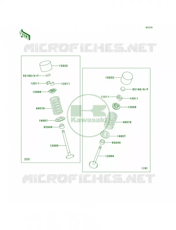 Valves Kawasaki MOTOS 1000 2005 Z1000   ZR1000-A3H