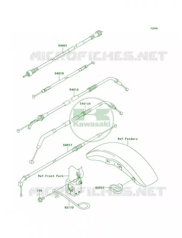 Cables Kawasaki MOTOS 1200 2005 ZRX1200R  ZR1200-A5