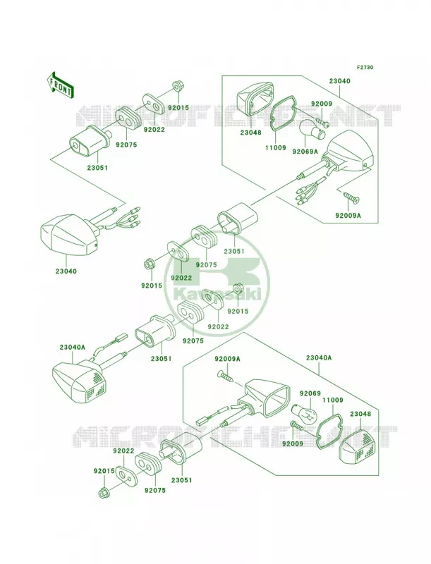 Turn Signals Kawasaki MOTOS 1200 2005 ZRX1200R  ZR1200-A5