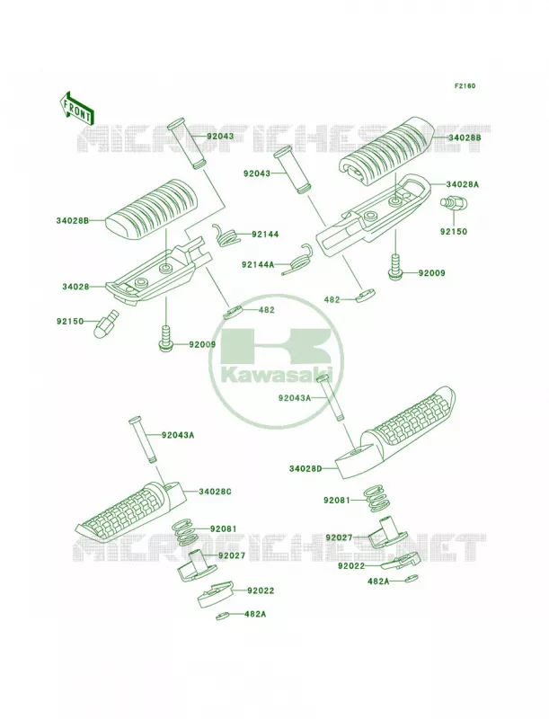 Footrests Kawasaki MOTOS 750 2005 ZR-7S  ZR750-H5