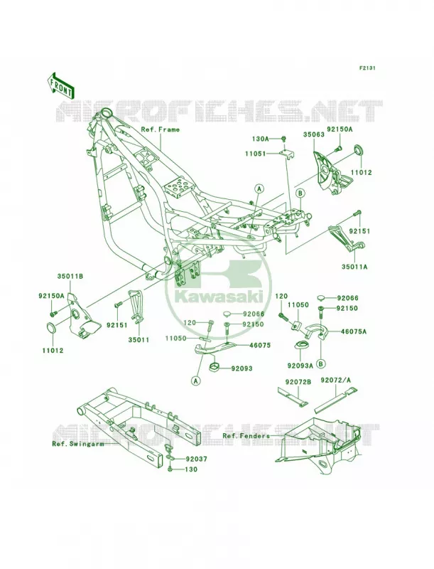 Frame Fittings Kawasaki MOTOS 750 2005 ZR-7S  ZR750-H5