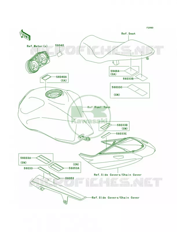 Labels Kawasaki MOTOS 750 2005 Z750S  ZR750-K1