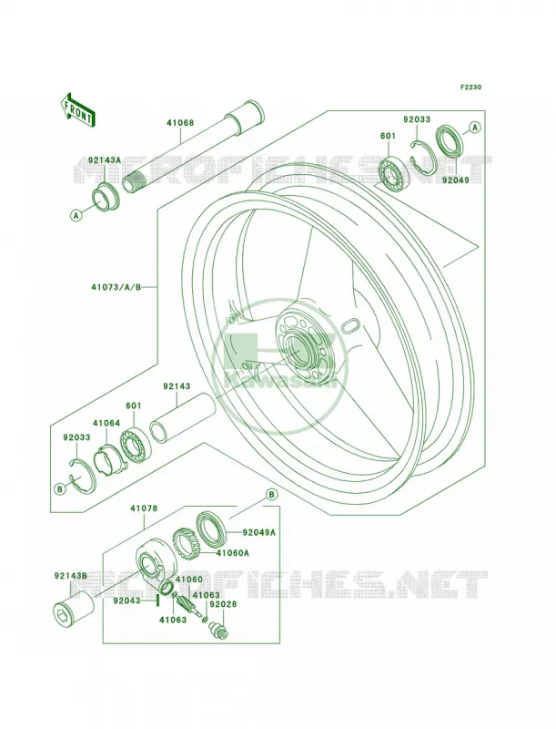 Front Wheel Kawasaki MOTOS 1200 2005 ZZR1200  ZX1200-C4