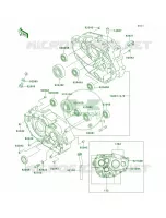 Crankcase pour Kawasaki KLX300R 1998