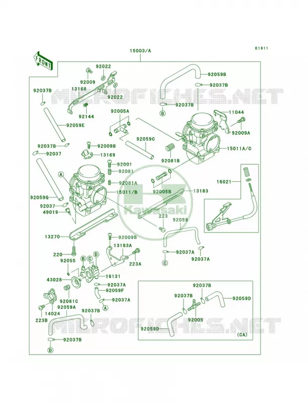 Carburetor Kawasaki MOTOS 250 2004 Ninja 250R  EX250-F18