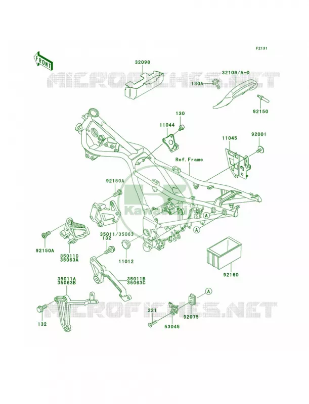 Frame Fittings Kawasaki MOTOS 250 2004 Ninja 250R  EX250-F18