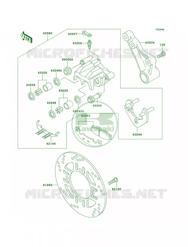 Rear BrakeF18F19 Kawasaki MOTOS 250 2004 Ninja 250R  EX250-F18