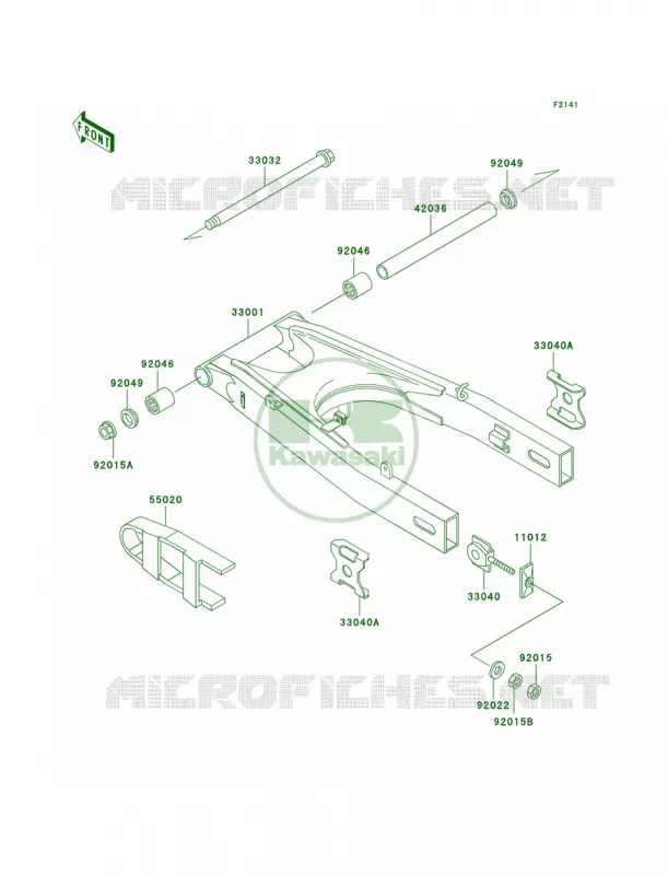 Swingarm Kawasaki MOTOS 500 2004 Ninja 500R  EX500-D11