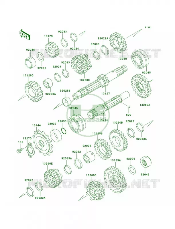 Transmission Kawasaki MOTOS 500 2004 Ninja 500R  EX500-D11