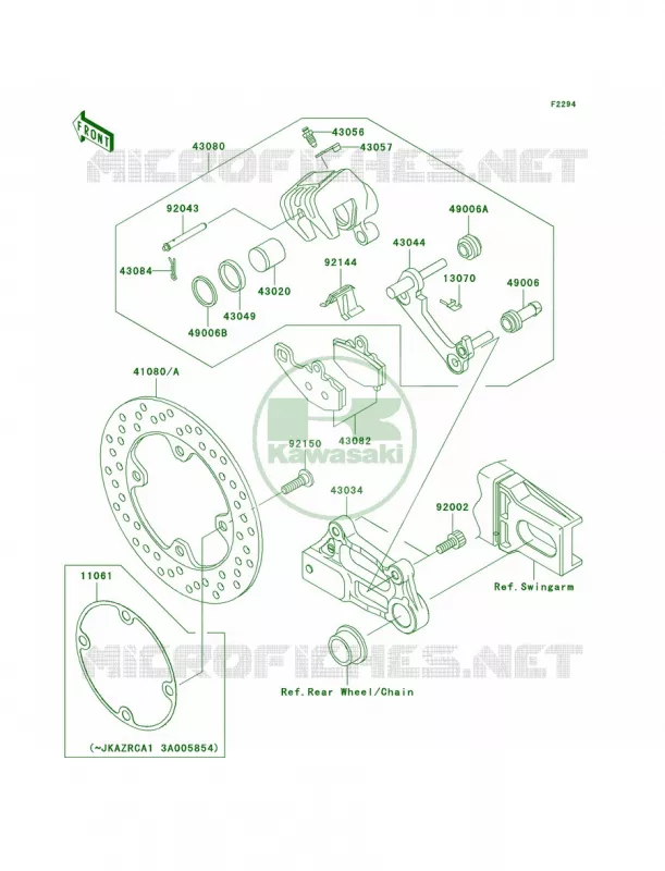Rear Brake Kawasaki MOTOS 1000 2004 Z1000  ZR1000-A2