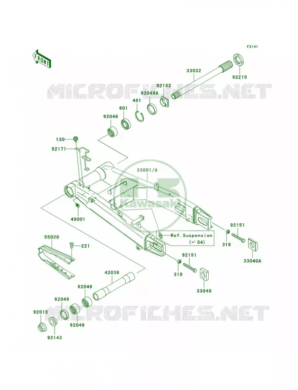 Swingarm Kawasaki MOTOS 1000 2004 Z1000  ZR1000-A2