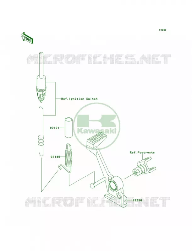 Brake Pedal Kawasaki MOTOS 1000 2004 Z1000   ZR1000-A2H