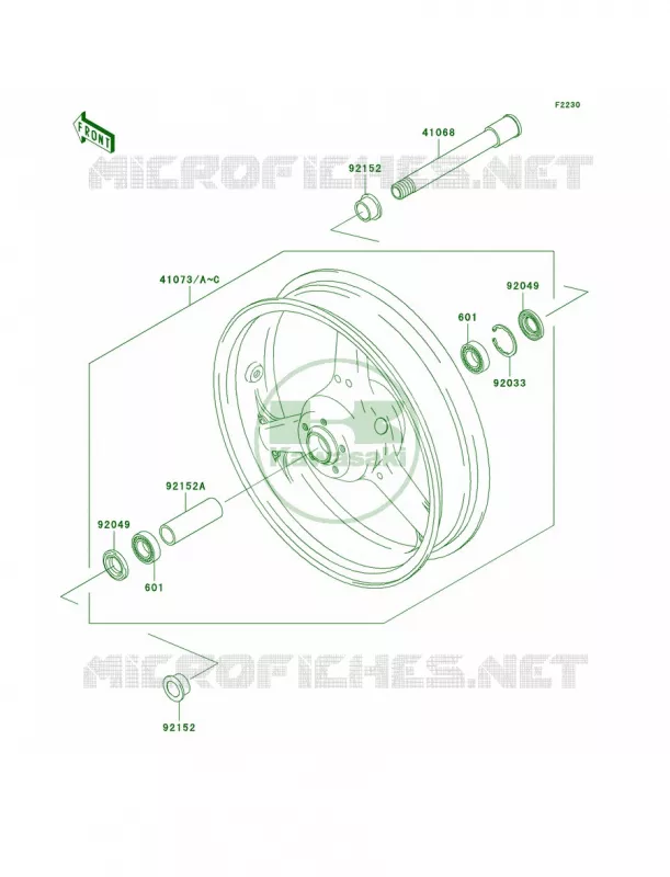 Front Hub Kawasaki MOTOS 1000 2004 Z1000   ZR1000-A2H