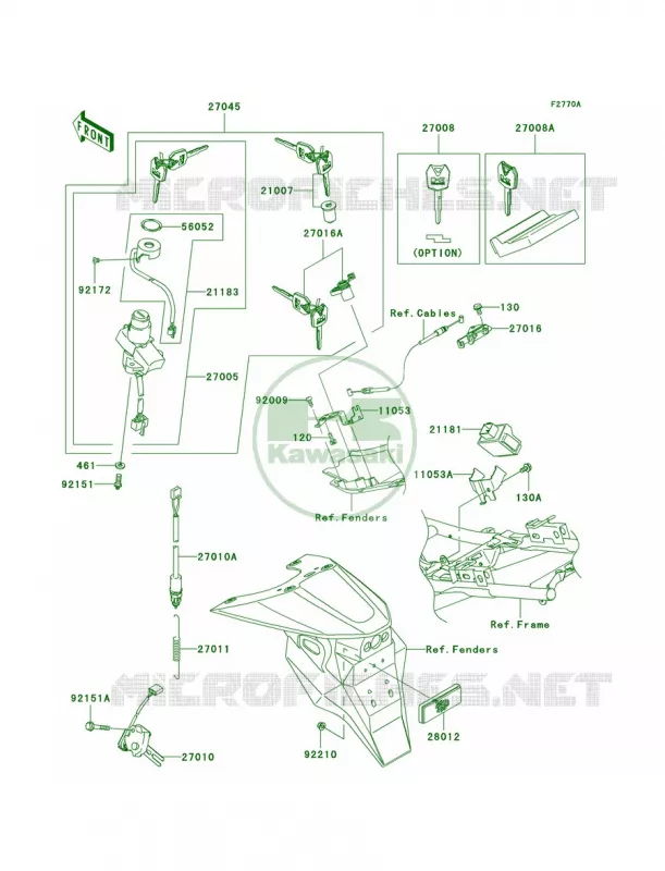 Ignition SwitchA3H Kawasaki MOTOS 1000 2004 Z1000   ZR1000-A2H
