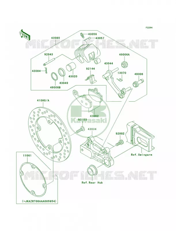 Rear Brake Kawasaki MOTOS 1000 2004 Z1000   ZR1000-A2H