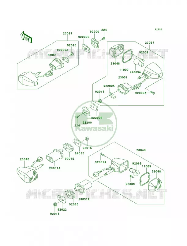 Turn Signals Kawasaki MOTOS 750 2004 ZR-7S  ZR750-H4