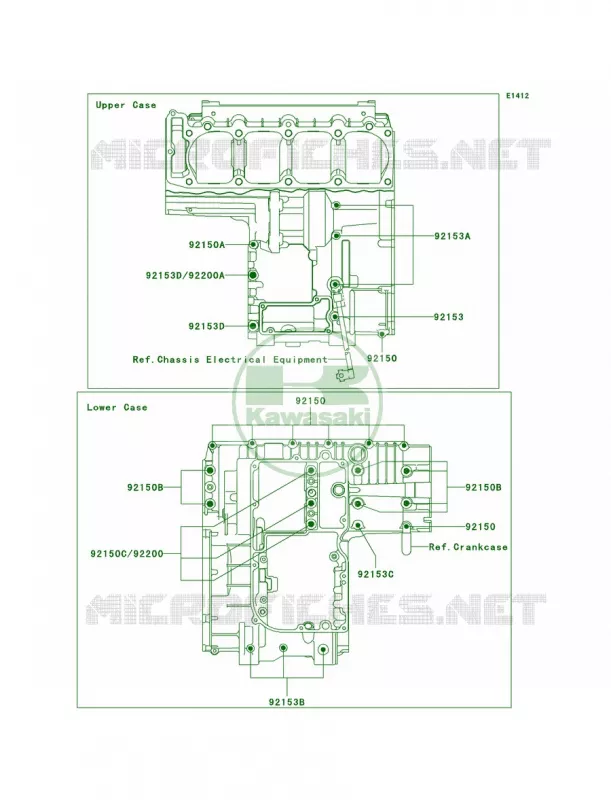 Crankcase Bolt Pattern Kawasaki MOTOS 1200 2004 ZZR1200  ZX1200-C3