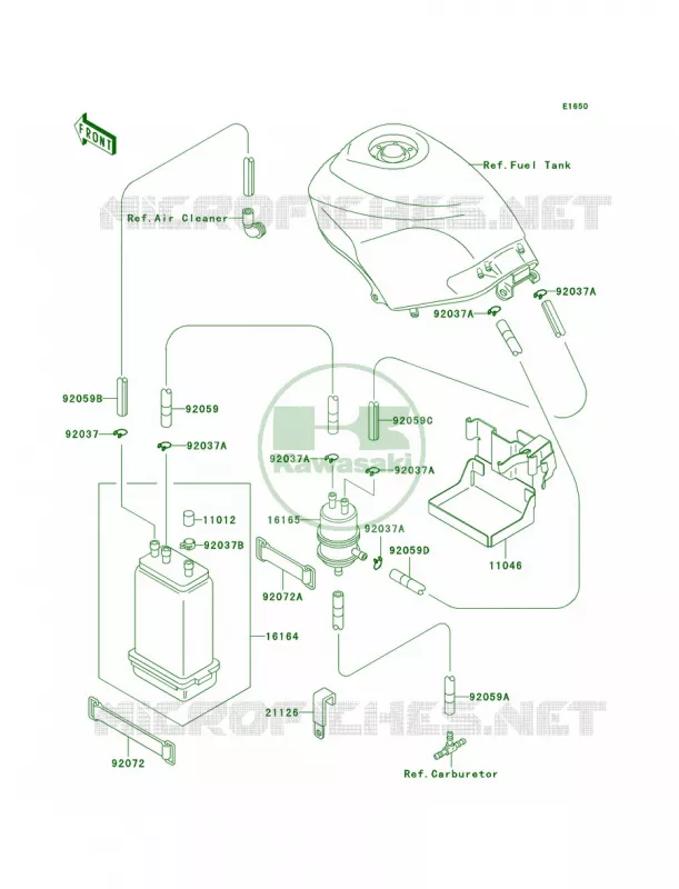 Fuel Evaporative SystemCA Kawasaki MOTOS 250 2003 Ninja 250R  EX250-F17
