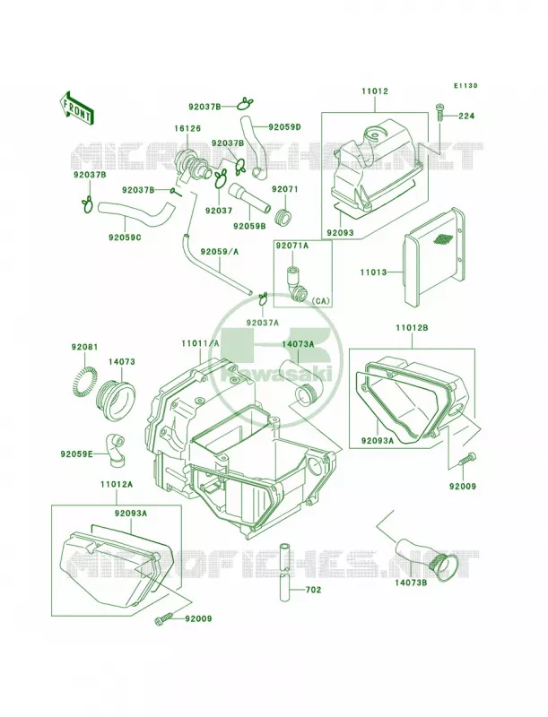 Air Cleaner Kawasaki MOTOS 500 2003 Ninja 500R  EX500-D10