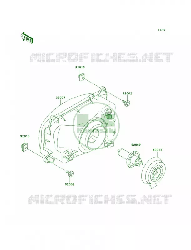 Headlights Kawasaki MOTOS 500 2003 Ninja 500R  EX500-D10
