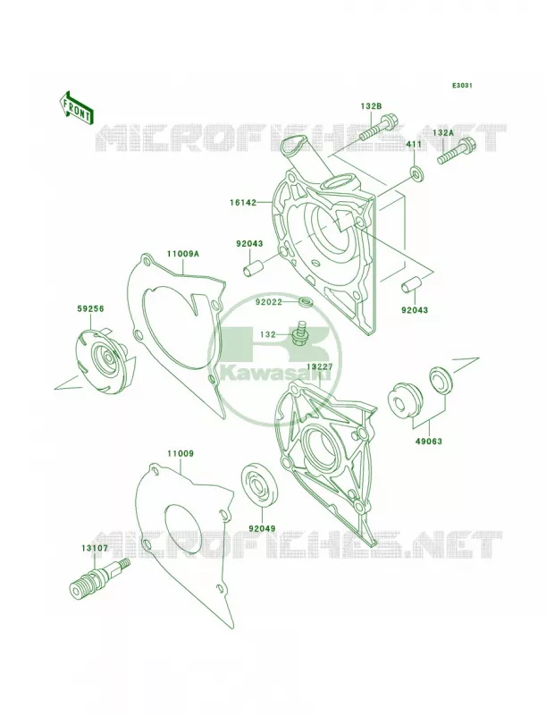 Water Pump Kawasaki MOTOS 500 2003 Ninja 500R  EX500-D10